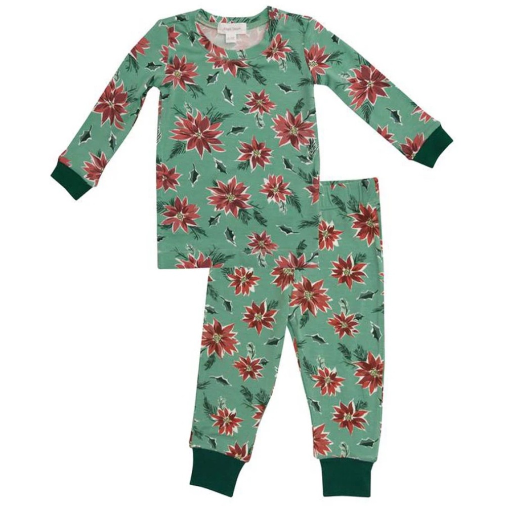 NWT Angel Dear Poinsettia Lounge Set  Pajamas Christmas Size 8 Kids